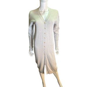 Wilfred Aritzia Merino Wool Button-Up Longline Sweater Dress In Grey XS NWT